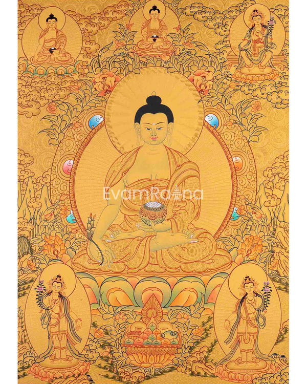 Gold Painted Medicine or Blue Buddha