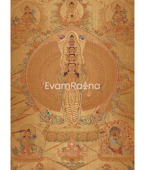 Gold Style Lokeshvara Thangka