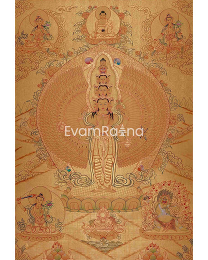 Gold Style Lokeshvara Thangka