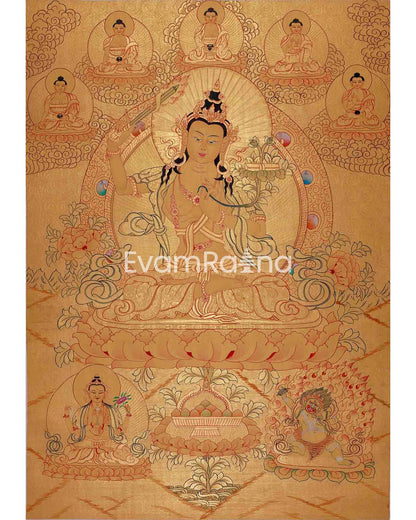 Gold Style Manjushri Thangka