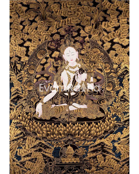 Gold Style White Tara Painting