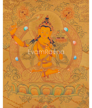Gold Style Manjushri Thangka