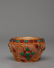 Gold-plated Tibetan Golpa Bowl