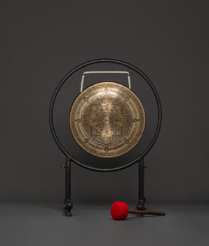 Elegant Handcrafted Brass Gong with Stand