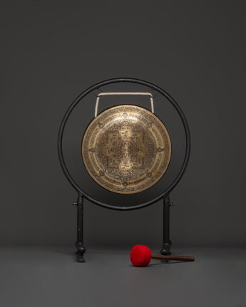 Elegant Handcrafted Brass Gong with Stand