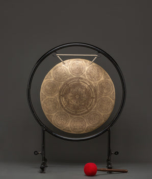 Brass Gong with Wooden Stick