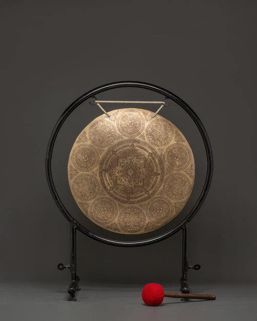 Handcrafted Brass Gong with Wooden Stick | Meditation Sound Healing Instrument
