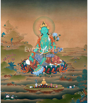 Green Tara Thangka Print