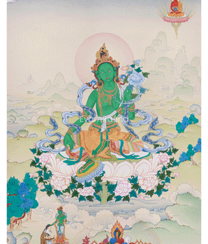 Goddess Green Tara with Amitabha Buddha