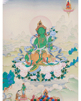 Goddess Green Tara with Amitabha Buddha