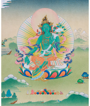 Female Bodhisattva Green Tara Thangka | Mother of Liberation