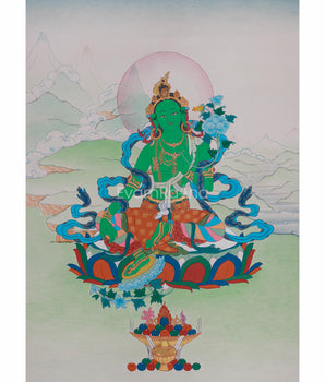 Green Tara, Goddess of Compassion Thangka