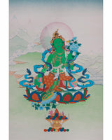 Green Tara, Goddess of Compassion Thangka