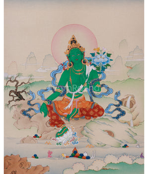 Mother Green Tara Buddha Painting 