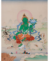 Mother Green Tara Buddha Painting 