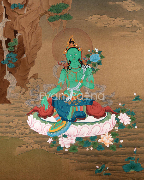 Green Tara Canvas Print 