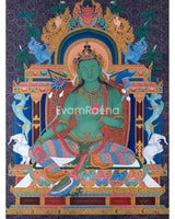 Green Tara Thangka Print
