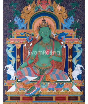Green Tara Thangka Print