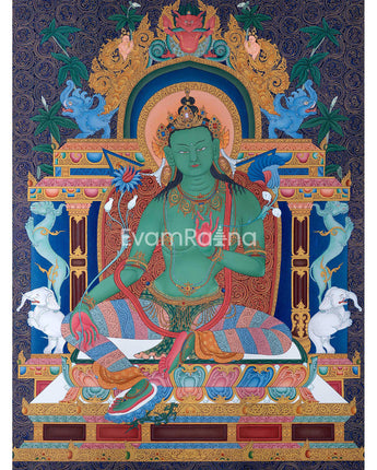 Green Tara Thangka Print