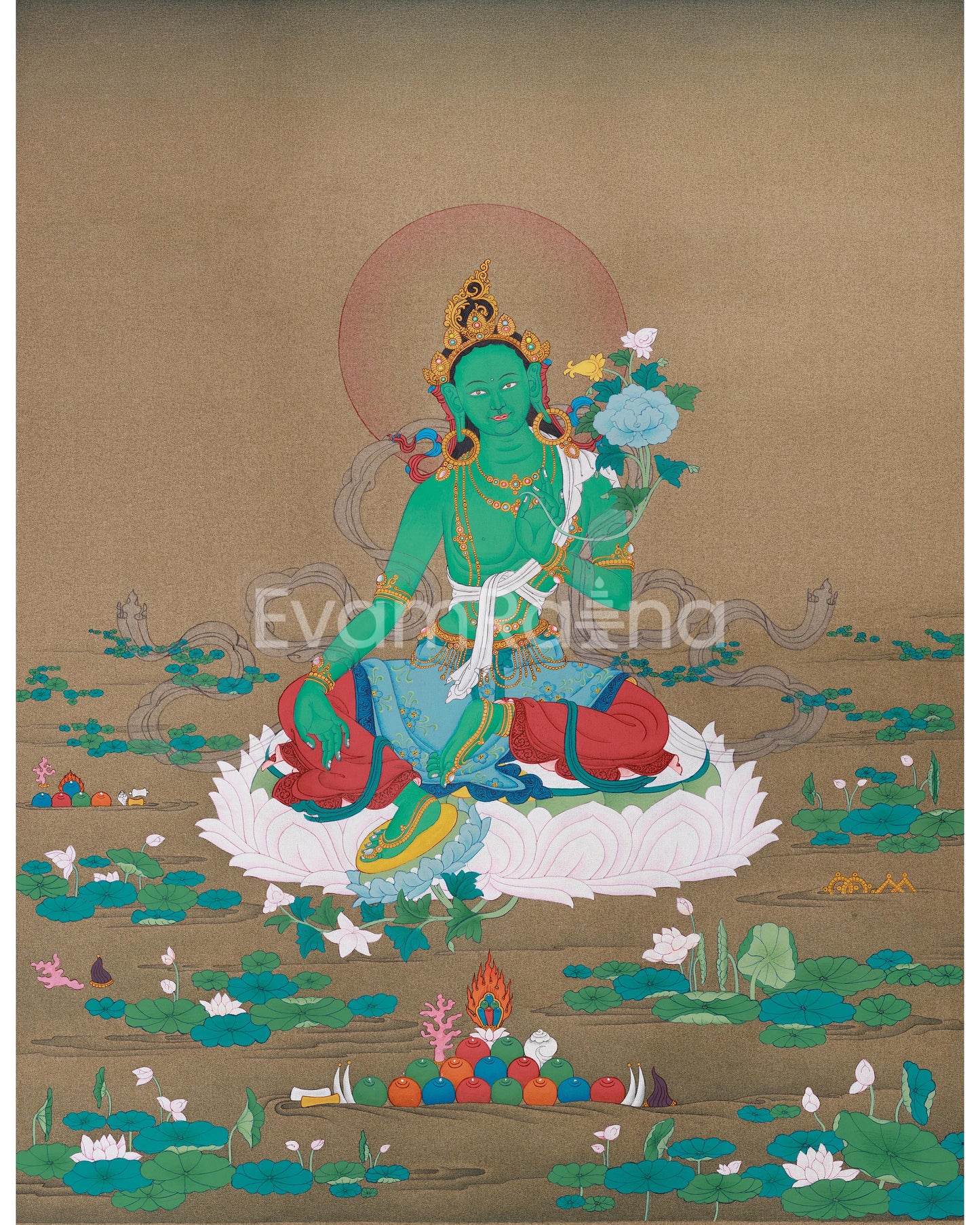 Buddhist Green Tara Painting