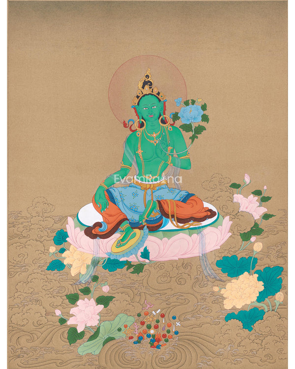 Sgrol-ljang (Green Tara) Thangka 