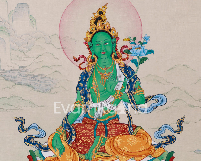 Mother of Liberation Thangka - Small Green Tara Artwork