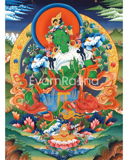 Green Tara Bodhisattva Thangka