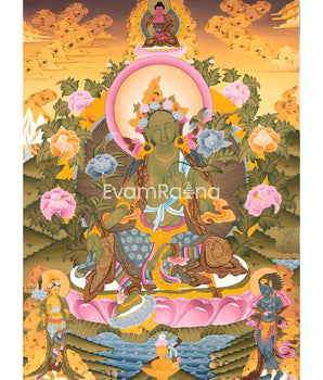Green Tara Buddhist Thangka