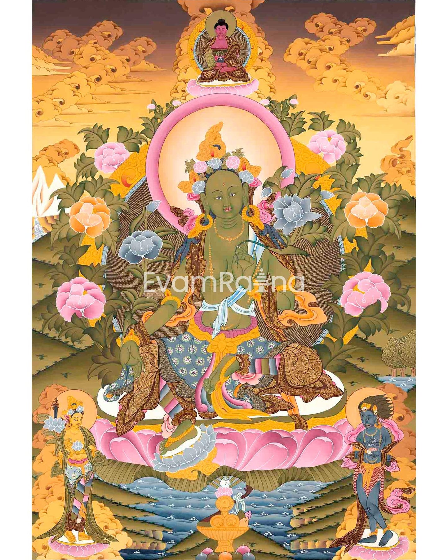 Green Tara Buddhist Thangka