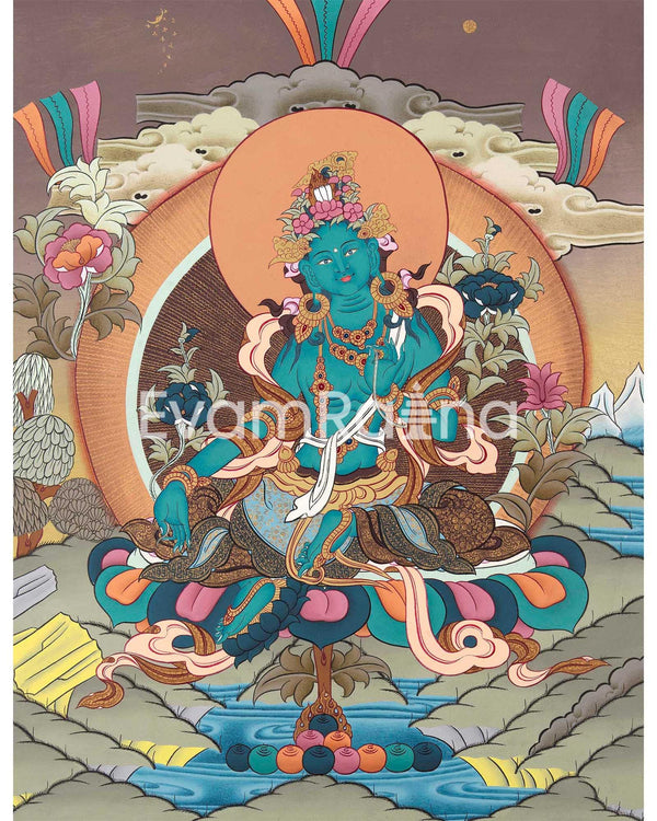 Green Tara Buddhist Thangka