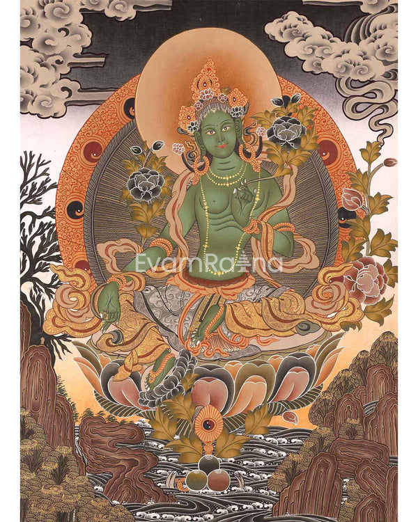 Green Tara Female Bodhisattva Thangka