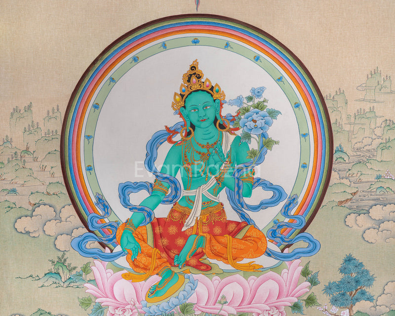 Arya Tara Digital Print | Mother Green Tara Artwork | Buddhist Gift Ideas