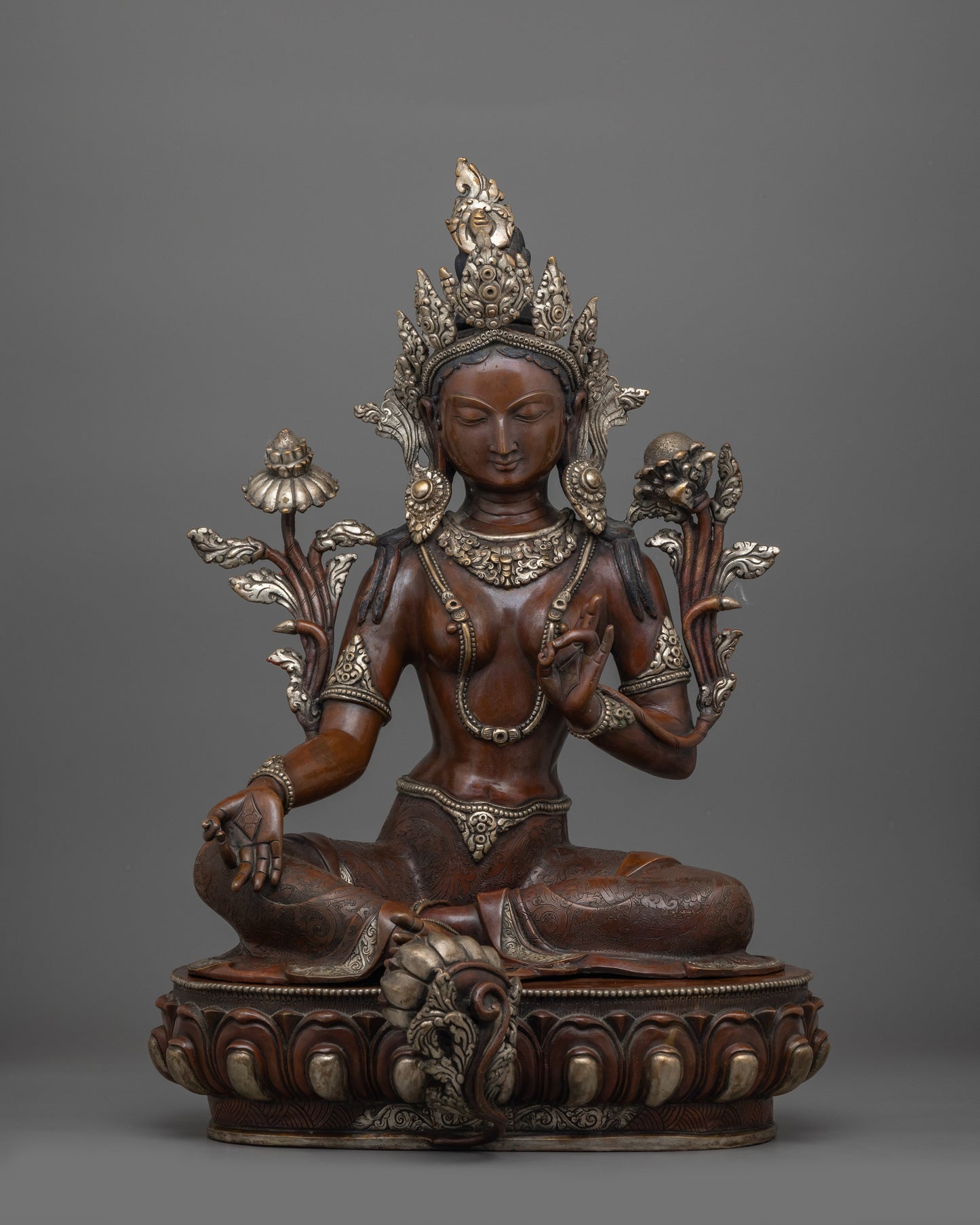 Handcrafted Divine Green Tara Deity Statue | Manifestation of Compassionate Grace