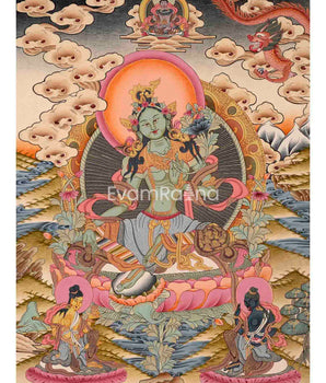 Green Tara Thangka Painting