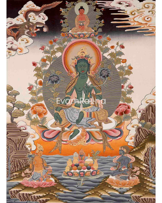 Green Tara Painting