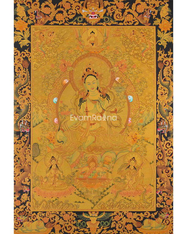 24K Gold Green Tara Thangka