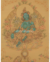 Beautifully Hand-Painted Green Tara 