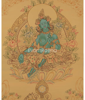 Beautifully Hand-Painted Green Tara