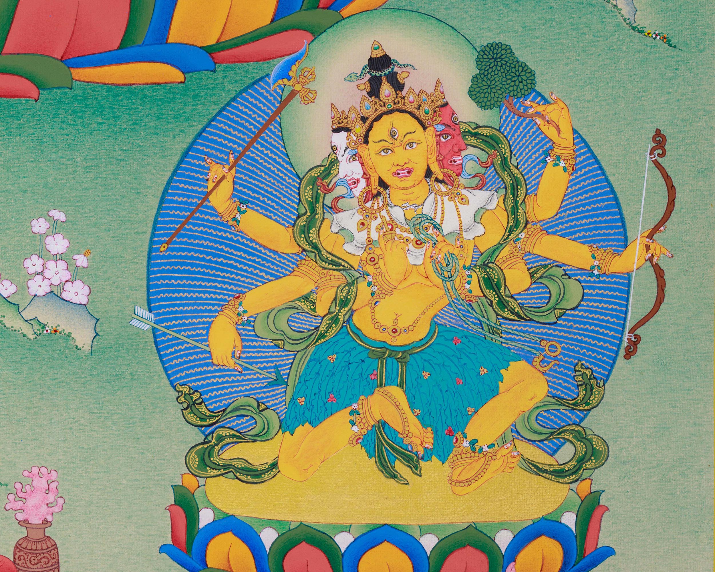 Mother Tara's Thangka Print | High Quality Green Tara Spiritual Reflection
