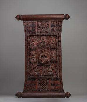 Wooden Wall Hanging Thangka of Green Tara