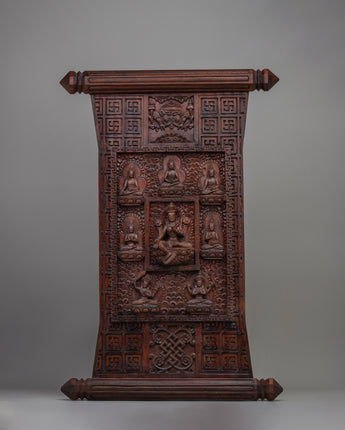 Wooden Wall Hanging Thangka of Green Tara