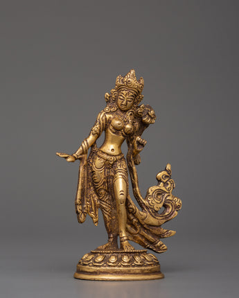 Handcrafted Standing Green Tara Statue