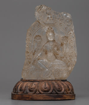 Crystal Green Tara Statue