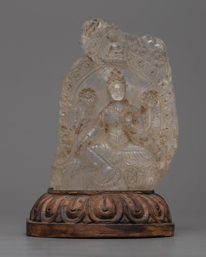 Crystal Green Tara Statue