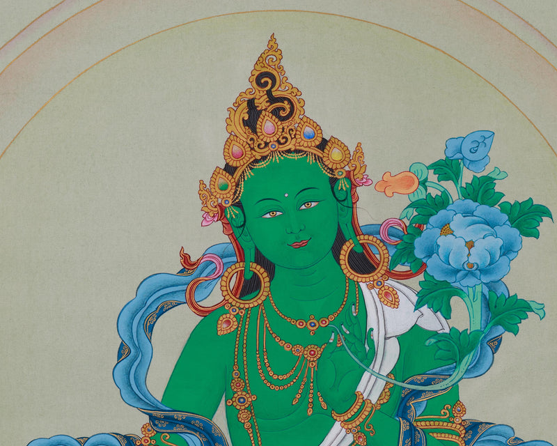 Arya Tara Thangka | Hand-Painted Deity of Compassion and Swift Protection