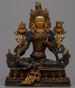 Copper Statue of Green Tara