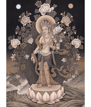 Mother Tara Mantra Practice Thangka Print
