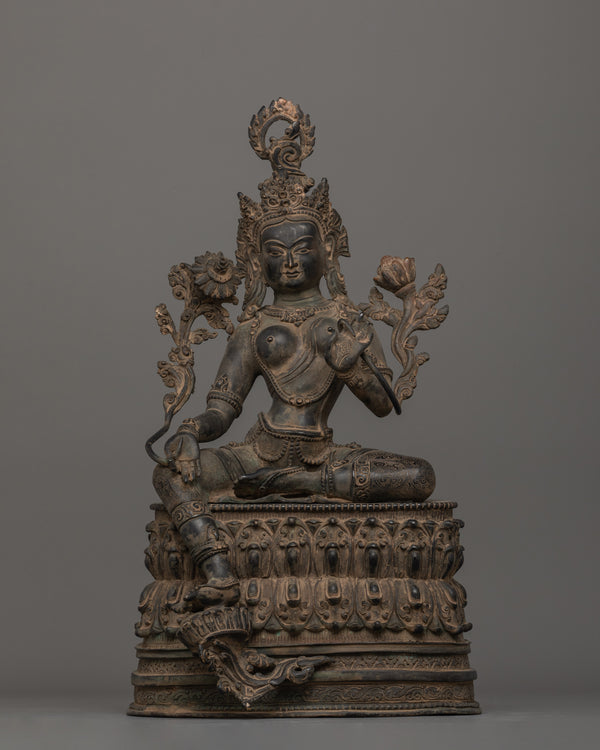 Antique Finish Green Tara Statue