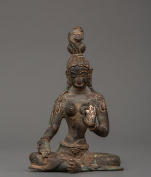 Green Tara Statue in Antique Copper Finish