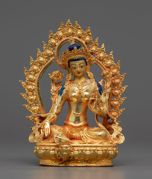 Elegant Female Bodhisattva Green Tara Statue